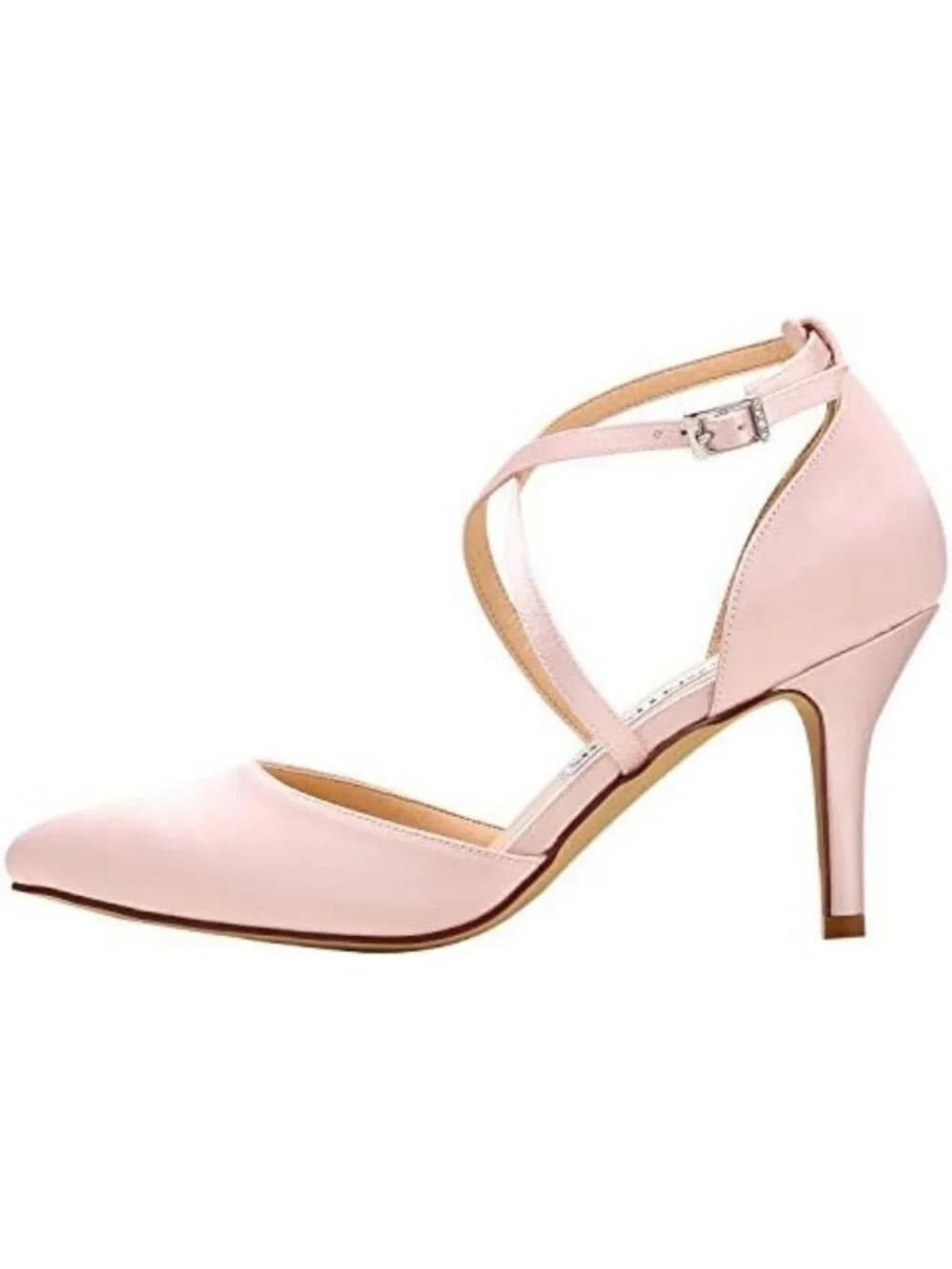 Elegant Pointed Toe Satin Strappy Heels for Women - Wedding & Formal Dress Shoes